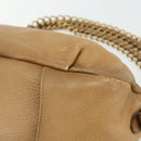 PRADA Chain Shoulder Bag Leather Beige Gold Auth 178257-12