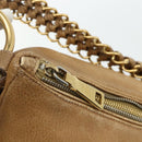 PRADA Chain Shoulder Bag Leather Beige Gold Auth 178257-15