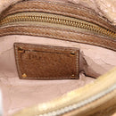 PRADA Chain Shoulder Bag Leather Beige Gold Auth 178257-17