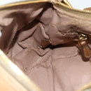 PRADA Chain Shoulder Bag Leather Beige Gold Auth 178257-20