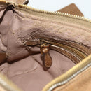 PRADA Chain Shoulder Bag Leather Beige Gold Auth 178257-21