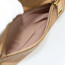 PRADA Chain Shoulder Bag Leather Beige Gold Auth 178257-23