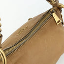 PRADA Chain Shoulder Bag Leather Beige Gold Auth 178257-6