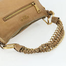 PRADA Chain Shoulder Bag Leather Beige Gold Auth 178257-7
