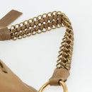 PRADA Chain Shoulder Bag Leather Beige Gold Auth 178257-8