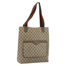 GUCCI GG Supreme Web Sherry Line Tote Bag PVC Beige Gold 39 02 003 Auth 178259-1