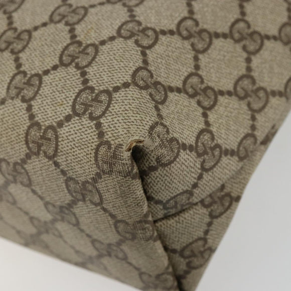 GUCCI GG Supreme Web Sherry Line Tote Bag PVC Beige Gold 39 02 003 Auth 178259