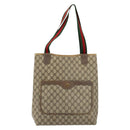 GUCCI GG Supreme Web Sherry Line Tote Bag PVC Beige Gold 39 02 003 Auth 178259-13