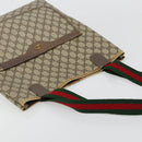 GUCCI GG Supreme Web Sherry Line Tote Bag PVC Beige Gold 39 02 003 Auth 178259-6