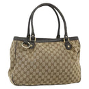 GUCCI GG Canvas Tote Bag Beige Gold 296835 Auth 178263-1