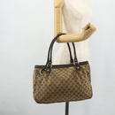 GUCCI GG Canvas Tote Bag Beige Gold 296835 Auth 178263-24
