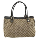 GUCCI GG Canvas Tote Bag Beige Gold 296835 Auth 178263-3