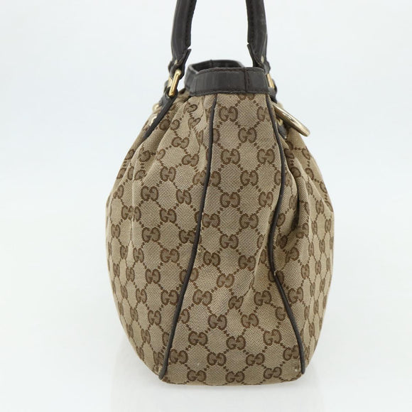 GUCCI GG Canvas Tote Bag Beige Gold 296835 Auth 178263