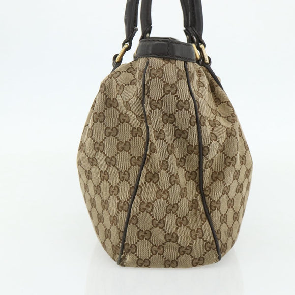 GUCCI GG Canvas Tote Bag Beige Gold 296835 Auth 178263