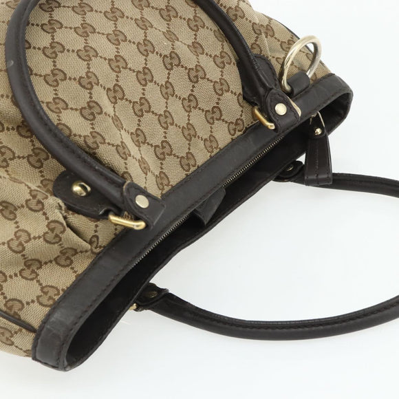 GUCCI GG Canvas Tote Bag Beige Gold 296835 Auth 178263