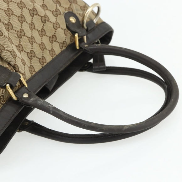 GUCCI GG Canvas Tote Bag Beige Gold 296835 Auth 178263