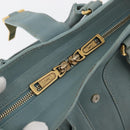 SAINT LAURENT Cavas Chic Hand Bag Leather 2way Light Blue Gold Auth 178268-20