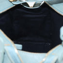 SAINT LAURENT Cavas Chic Hand Bag Leather 2way Light Blue Gold Auth 178268-22