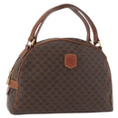 CELINE Macadam Canvas Hand Bag PVC Leather Brown Gold Auth 178270-1