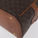 CELINE Macadam Canvas Hand Bag PVC Leather Brown Gold Auth 178270-11