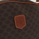 CELINE Macadam Canvas Hand Bag PVC Leather Brown Gold Auth 178270-15