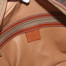 CELINE Macadam Canvas Hand Bag PVC Leather Brown Gold Auth 178270-16