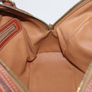 CELINE Macadam Canvas Hand Bag PVC Leather Brown Gold Auth 178270-18