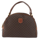 CELINE Macadam Canvas Hand Bag PVC Leather Brown Gold Auth 178270-2
