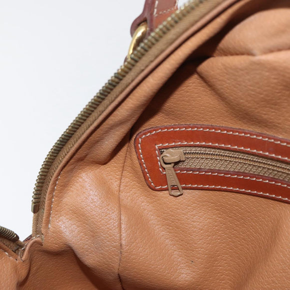CELINE Macadam Canvas Hand Bag PVC Leather Brown Gold Auth 178270
