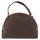 CELINE Macadam Canvas Hand Bag PVC Leather Brown Gold Auth 178270-3