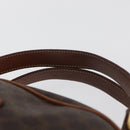 CELINE Macadam Canvas Hand Bag PVC Leather Brown Gold Auth 178270-8