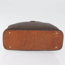 CELINE Macadam Canvas Hand Bag PVC Leather Brown Gold Auth 178270-9