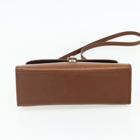 Burberrys Hand Bag Leather 2way Brown Gold Auth 178273