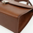 Burberrys Hand Bag Leather 2way Brown Gold Auth 178273-12