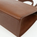 Burberrys Hand Bag Leather 2way Brown Gold Auth 178273-14