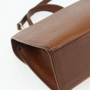 Burberrys Hand Bag Leather 2way Brown Gold Auth 178273-15