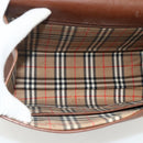 Burberrys Hand Bag Leather 2way Brown Gold Auth 178273-17