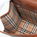 Burberrys Hand Bag Leather 2way Brown Gold Auth 178273-19