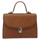 Burberrys Hand Bag Leather 2way Brown Gold Auth 178273-2