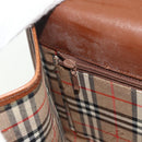 Burberrys Hand Bag Leather 2way Brown Gold Auth 178273-20