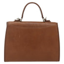 Burberrys Hand Bag Leather 2way Brown Gold Auth 178273-3