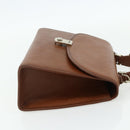 Burberrys Hand Bag Leather 2way Brown Gold Auth 178273-5