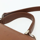 Burberrys Hand Bag Leather 2way Brown Gold Auth 178273-8