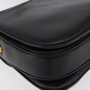 CELINE Schoudertas Leer Zwart Goud Auth 178275-15