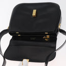 CELINE Schoudertas Leer Zwart Goud Auth 178275-10