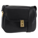 CELINE Schoudertas Leer Zwart Goud Auth 178275-1