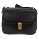 CELINE Schoudertas Leer Zwart Goud Auth 178275-13