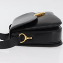 CELINE Schoudertas Leer Zwart Goud Auth 178275-4