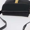 CELINE Schoudertas Leer Zwart Goud Auth 178275-6