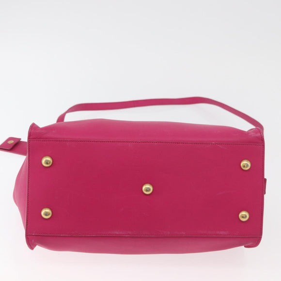 SAINT LAURENT Petit Cabas Hand Bag Leather 2way Pink Gold Auth 178276A